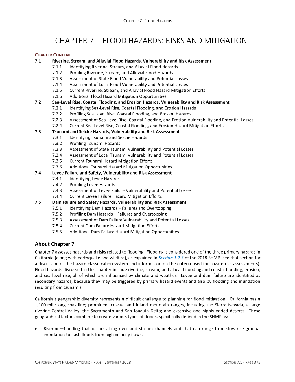 Chapter 7 – Flood Hazards: Risks and Mitigation