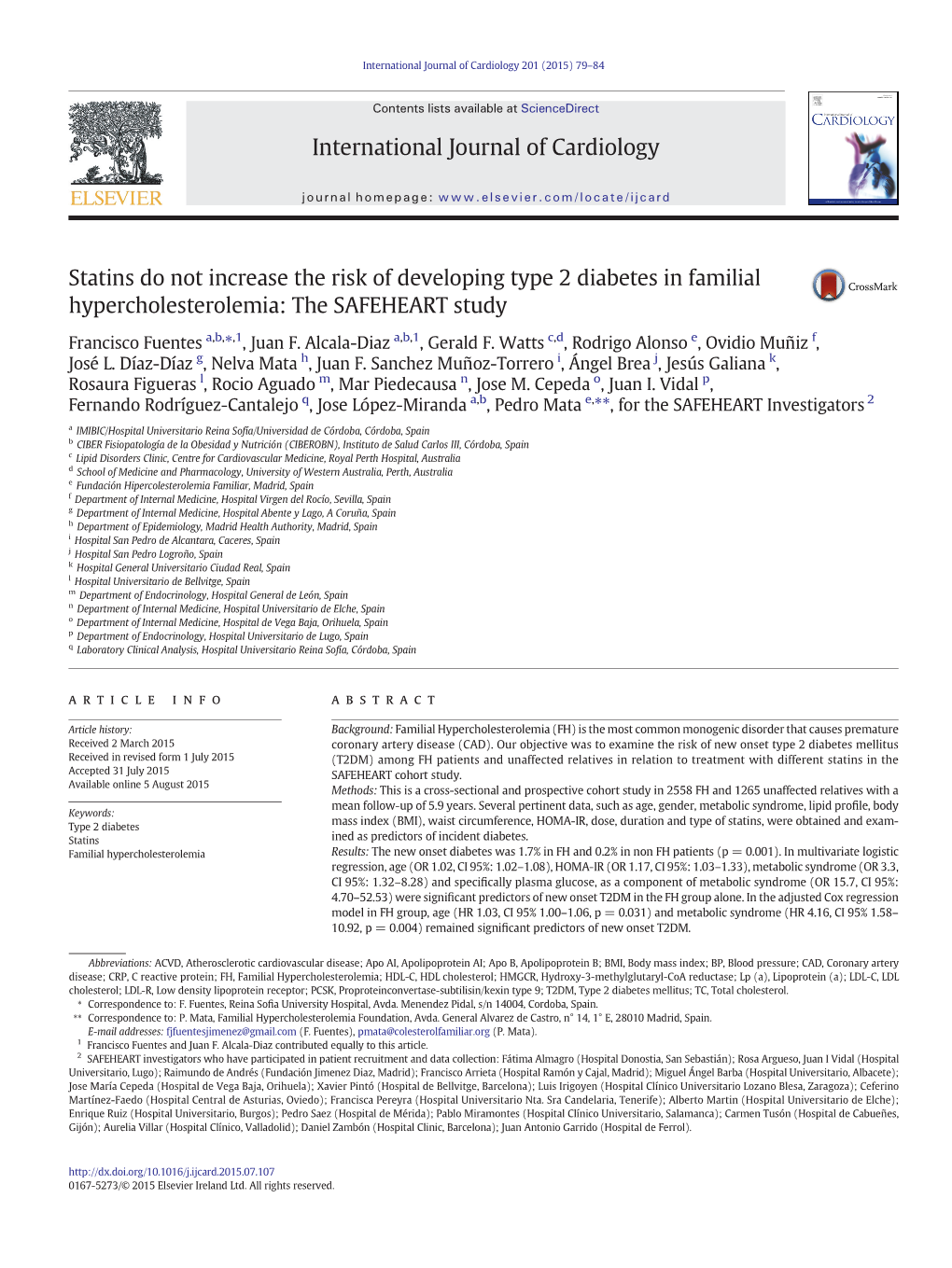 Statins Do Not Increase the Risk of Developing Type 2 Diabetes in Familial Hypercholesterolemia: the SAFEHEART Study