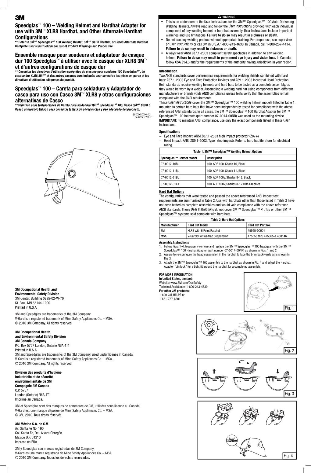 Speedglas™ 100 – Welding Helmet and Hardhat Adapter for Use With