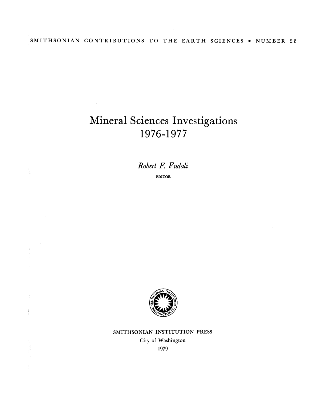 Mineral Sciences Investigations 1976-1977