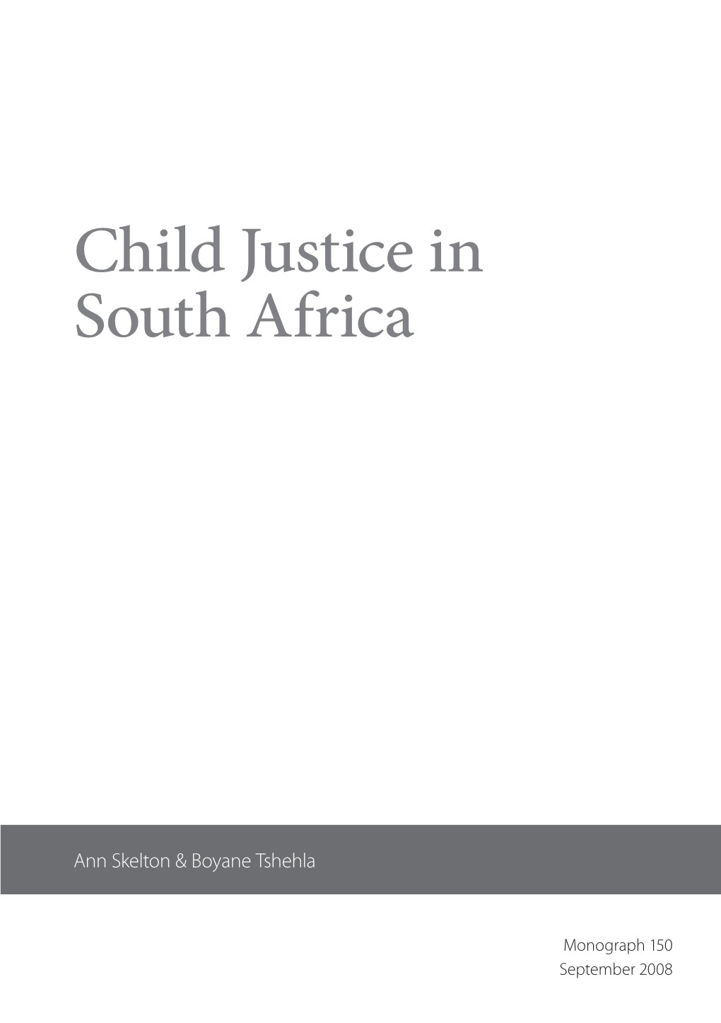 Child Justice in South Africa
