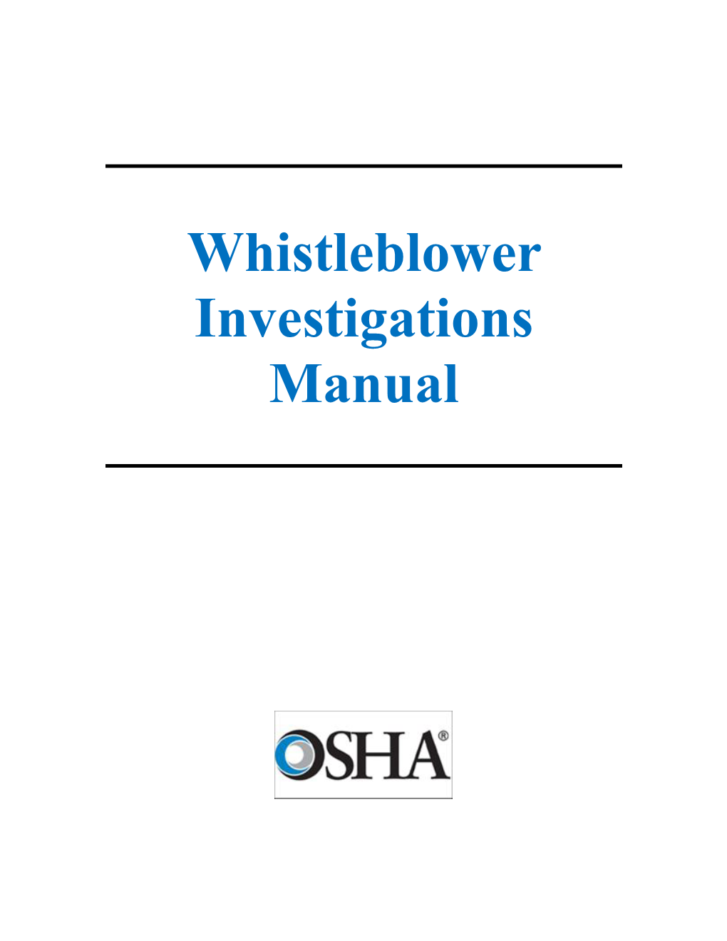 Whistleblower Investigations Manual