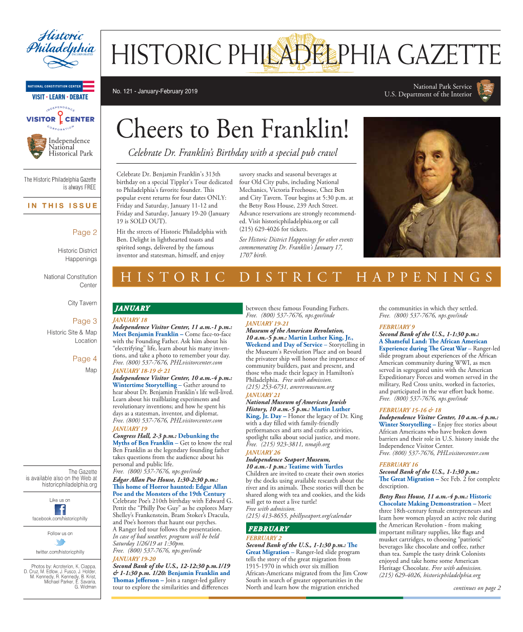 Cheers to Ben Franklin! National Historical Park Celebrate Dr