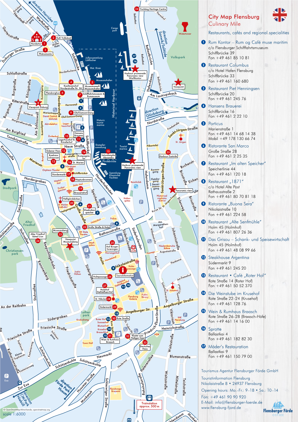 City Map Flensburg Culinary Mile