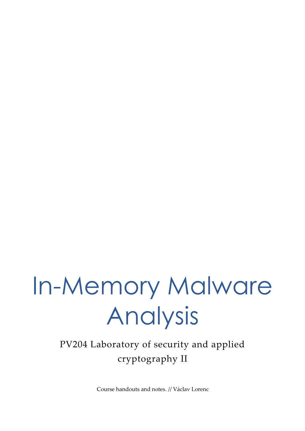 In-Memory Malware Analysis