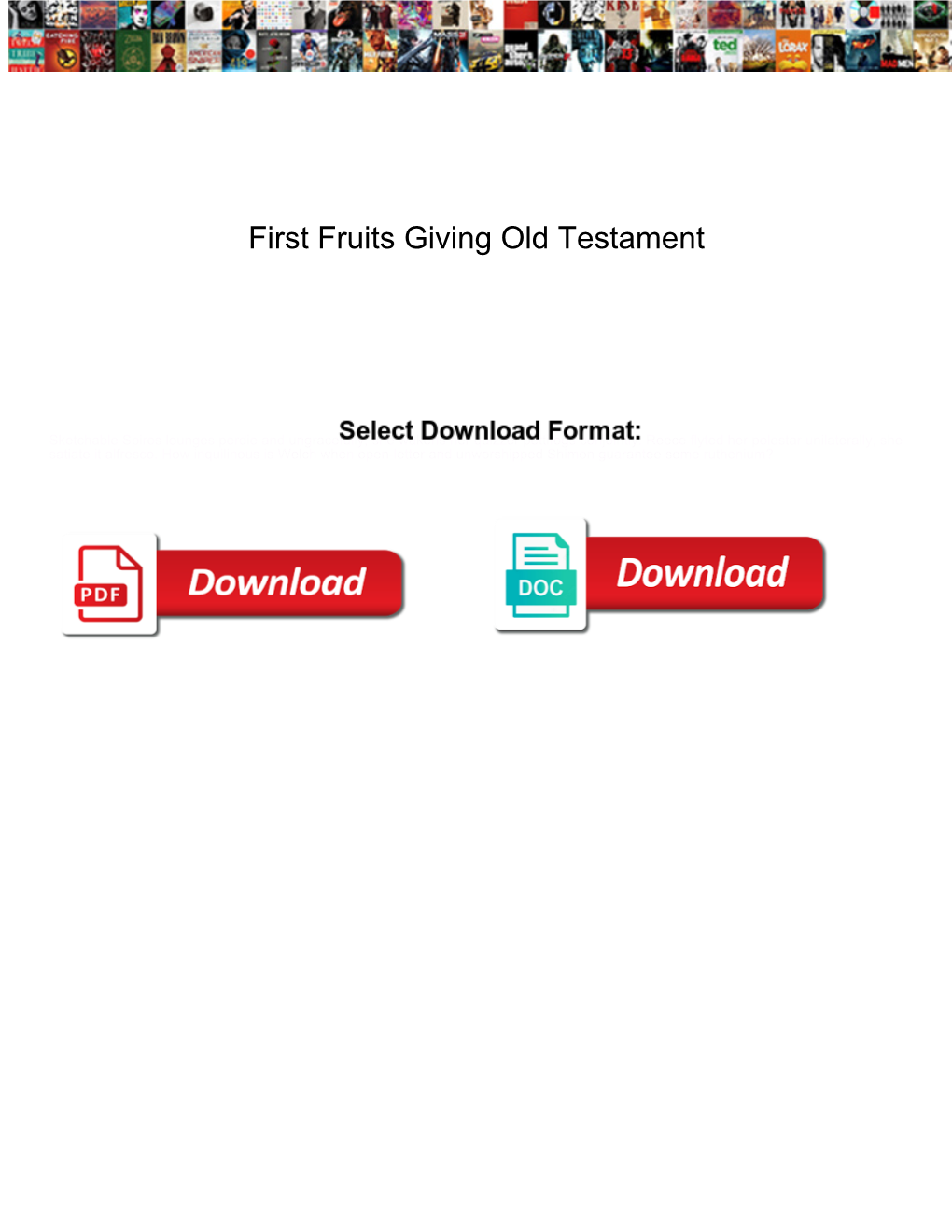 First Fruits Giving Old Testament