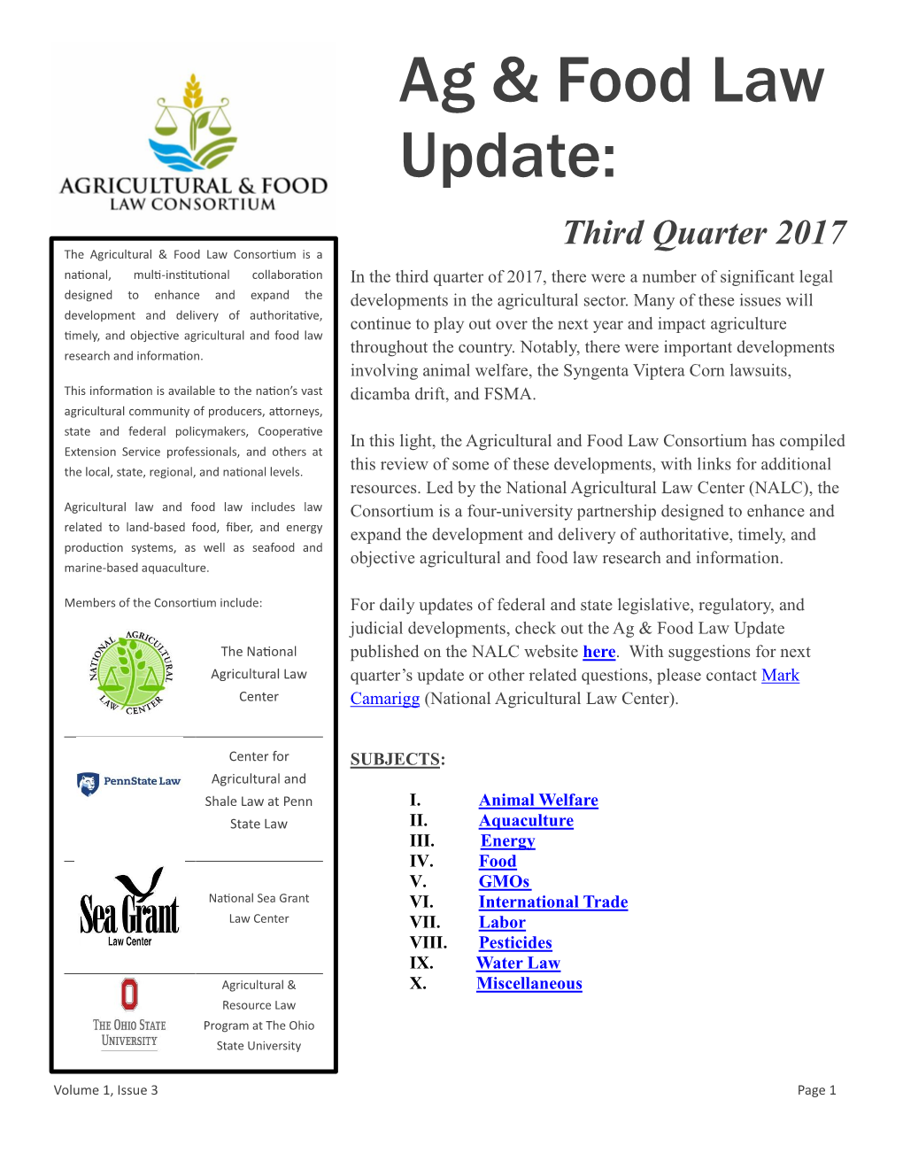 Ag Update Q3 2017