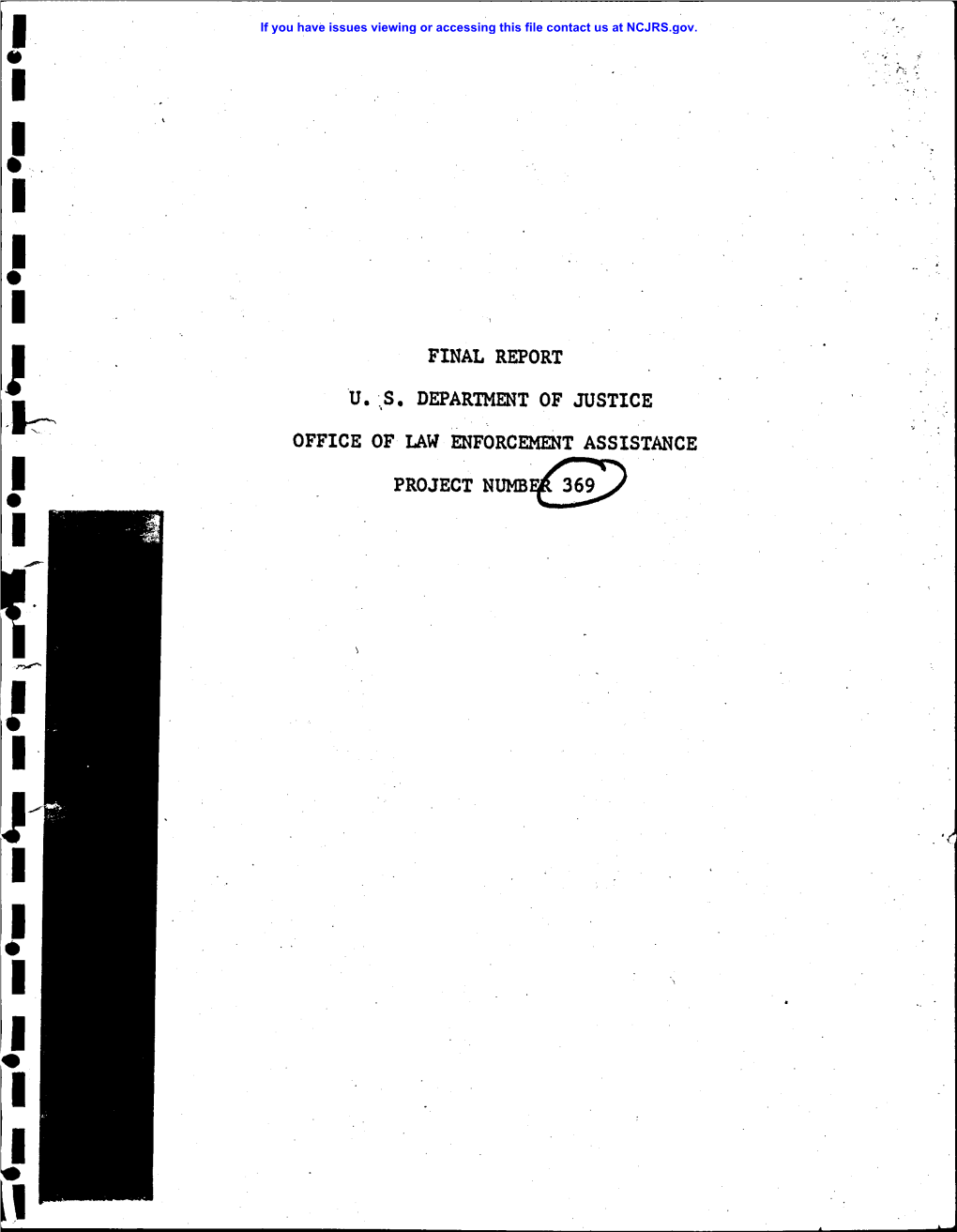 Final Report U. S. Department of Justice Office of Law