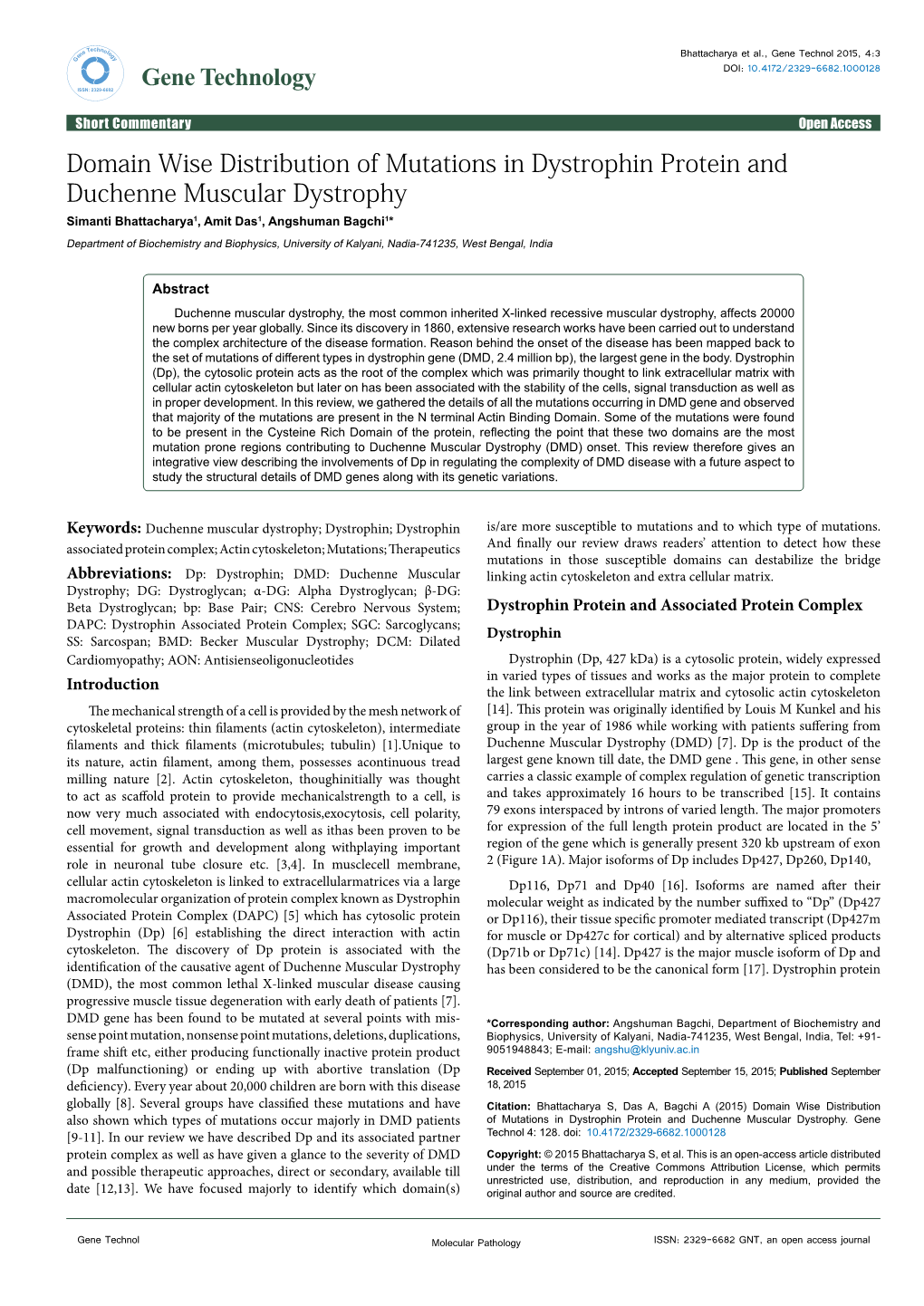 Domain Wise Distribution of Mutations in Dystrophin Protein And