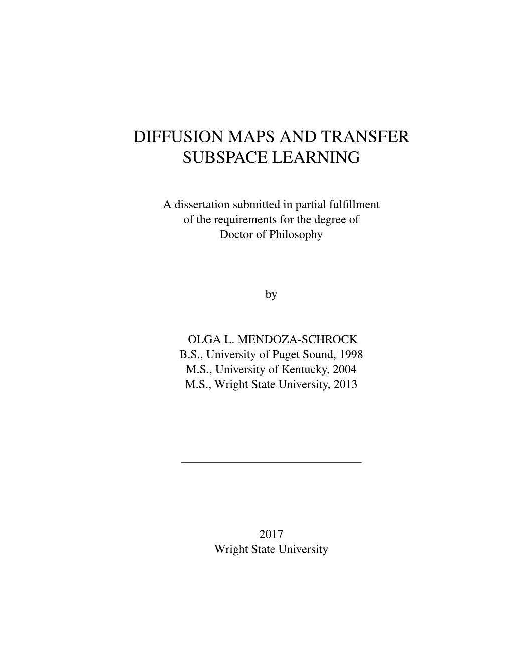 Diffusion Maps and Transfer Subspace Learning