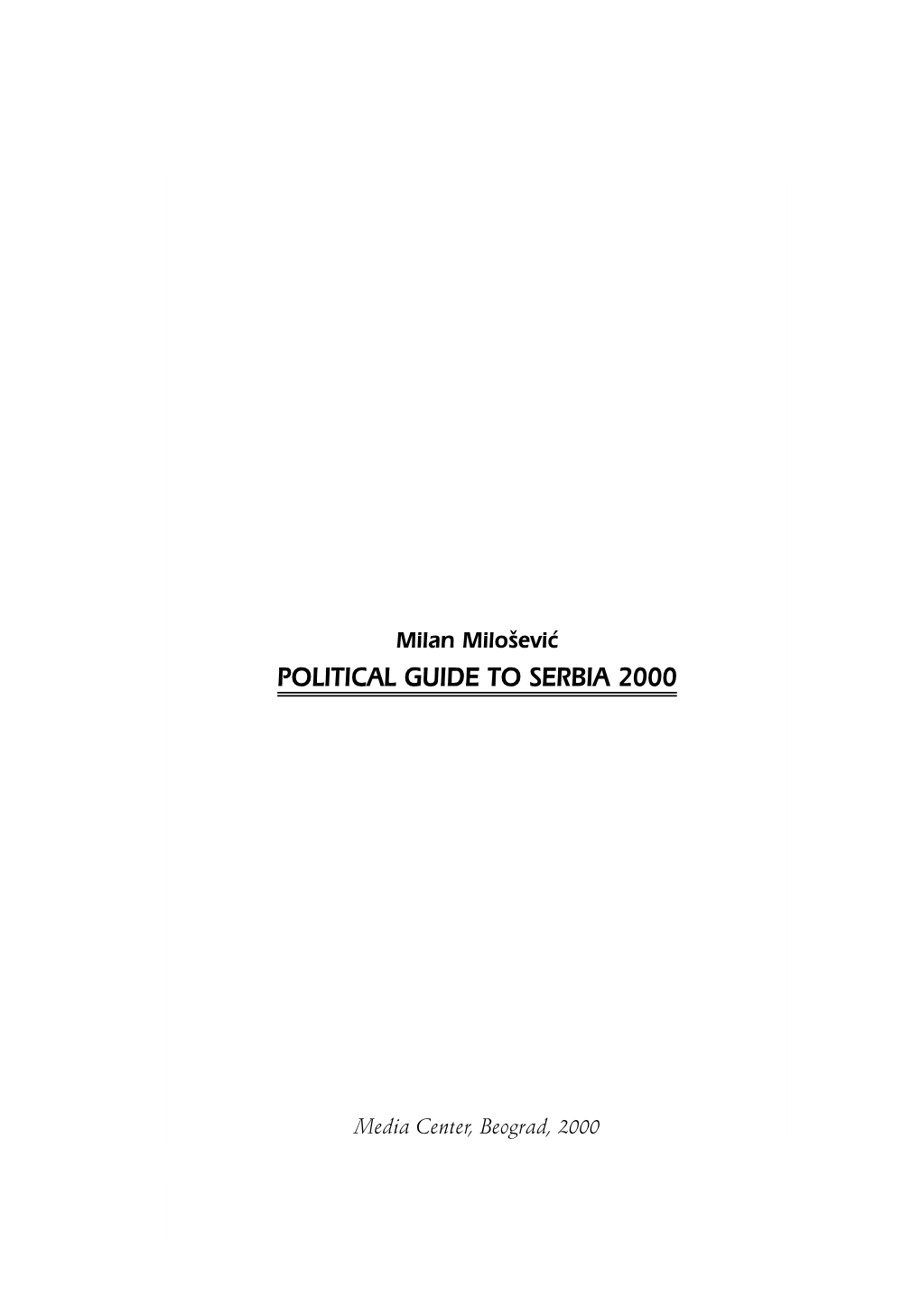 Political Guide to Serbia 2000