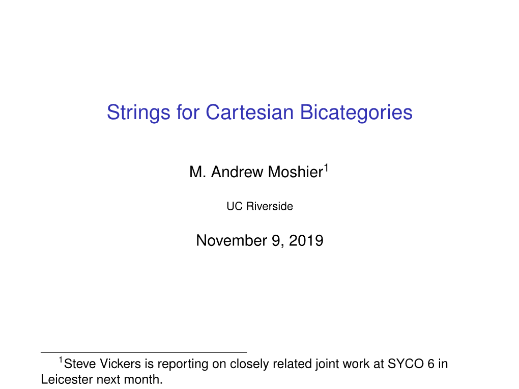 Strings for Cartesian Bicategories