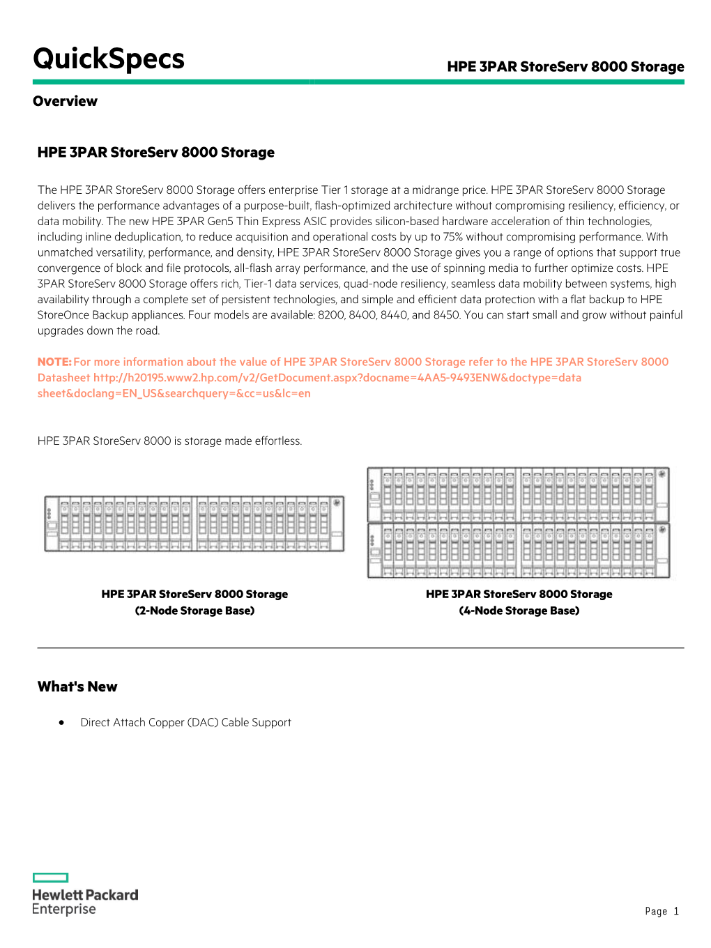 HPE 3PAR Storeserv 8000 Storage