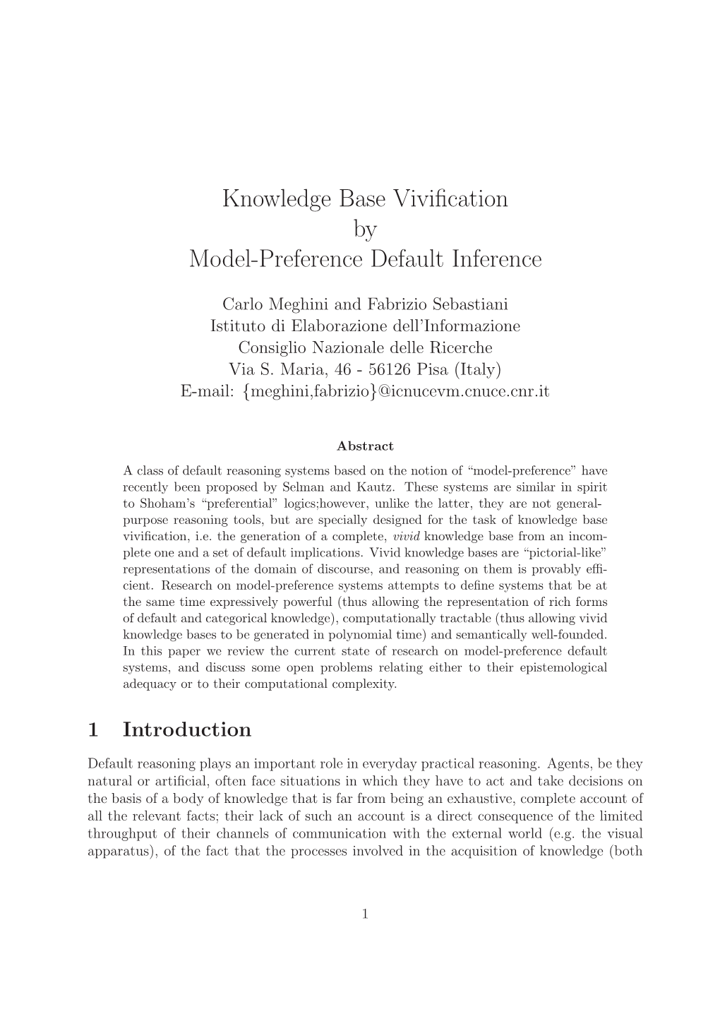 Knowledge Base Vivification by Model-Preference Default Inference