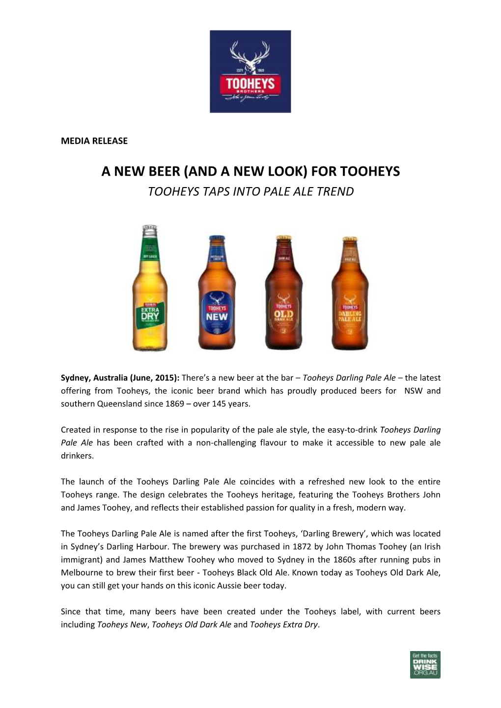 For Tooheys Tooheys Taps Into Pale Ale Trend