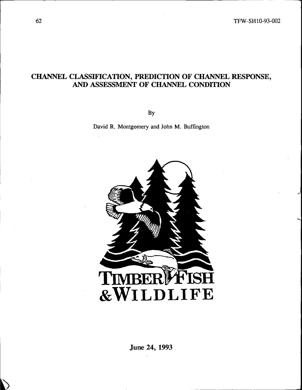 Channel Classification, Prediction of Channel Response, and Assessment of Channel Condition