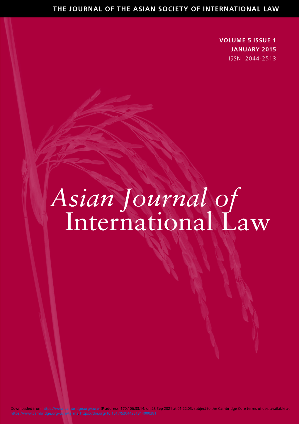 International Law Asian Journal Of