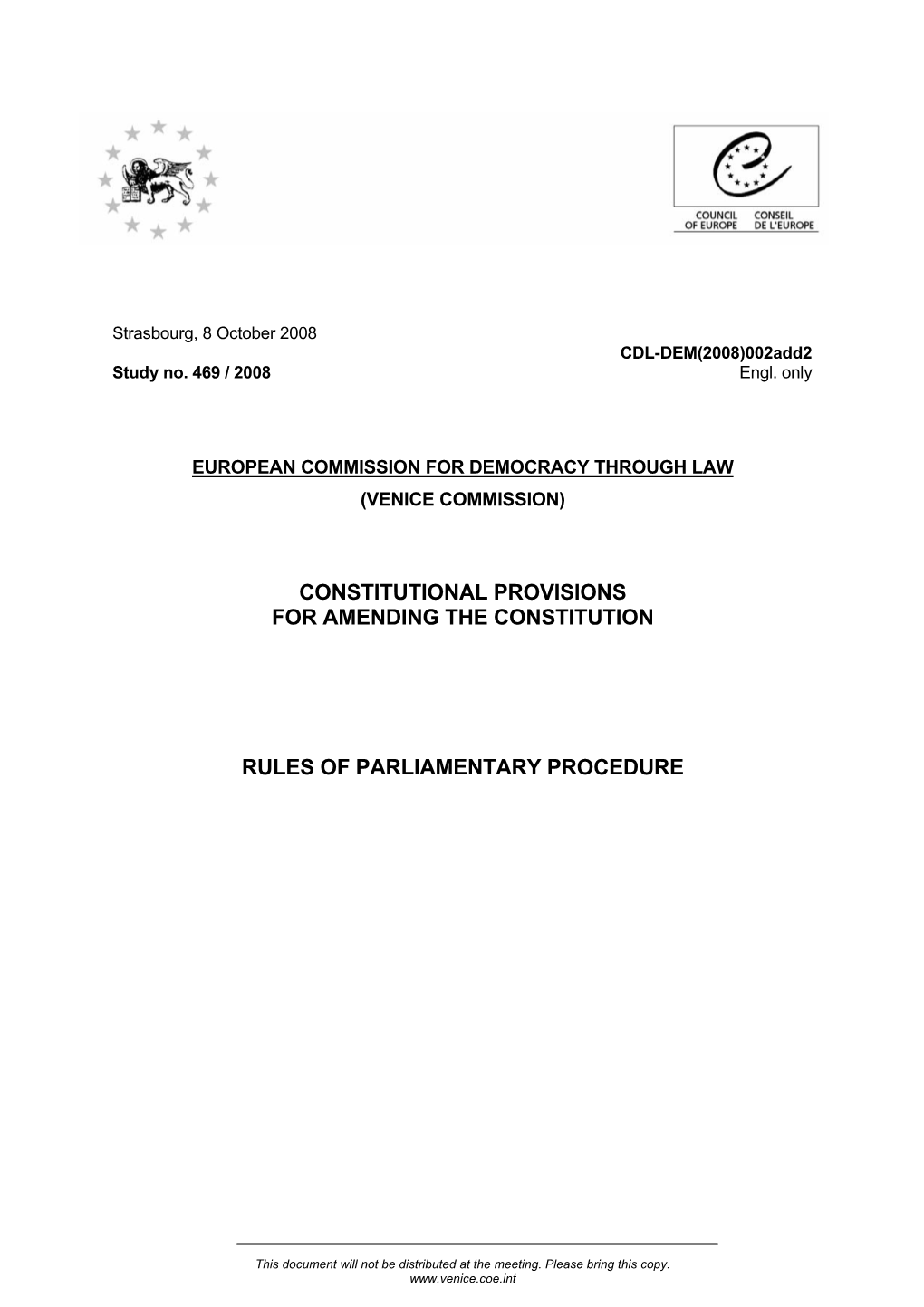 Constitutional Provisions for Amending the Constitution