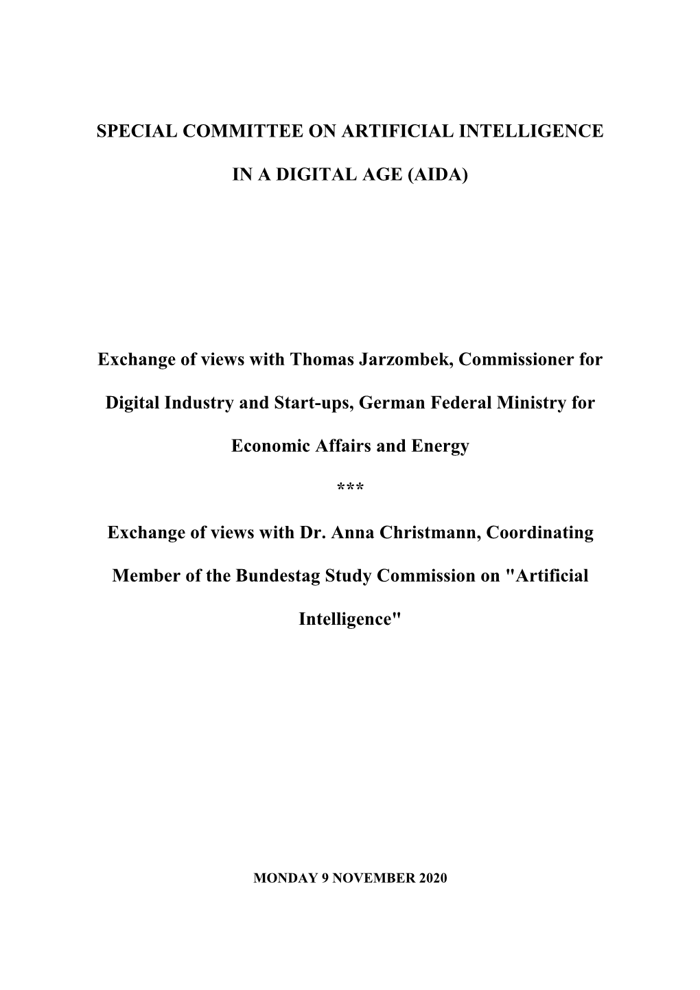 AIDA Meeting of 9 November 2020 (PDF
