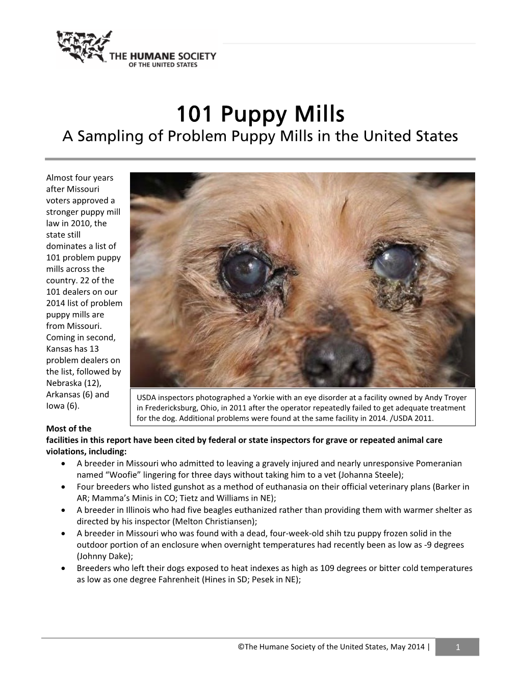 101 Problem Puppy Mills Across the Country