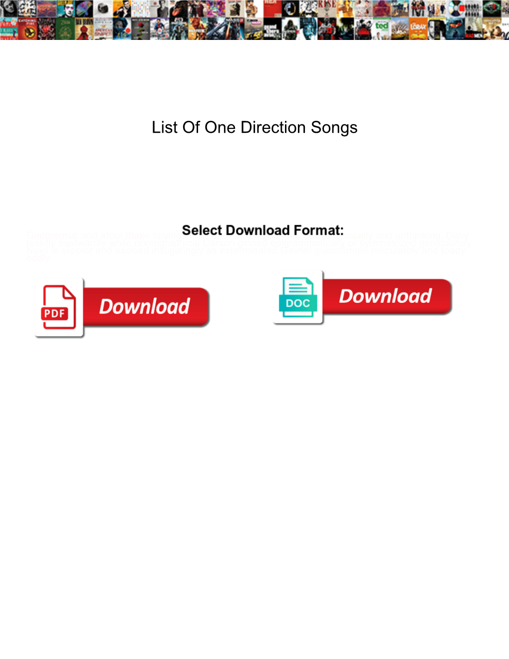 List of One Direction Songs