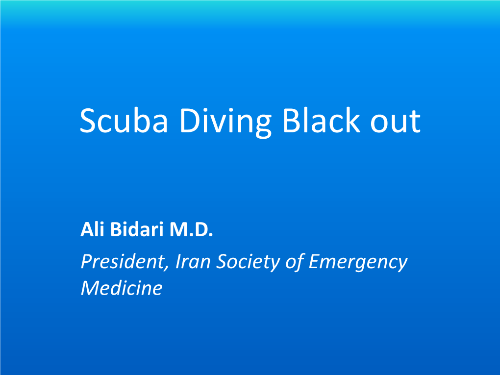 Scuba Diving Black Out