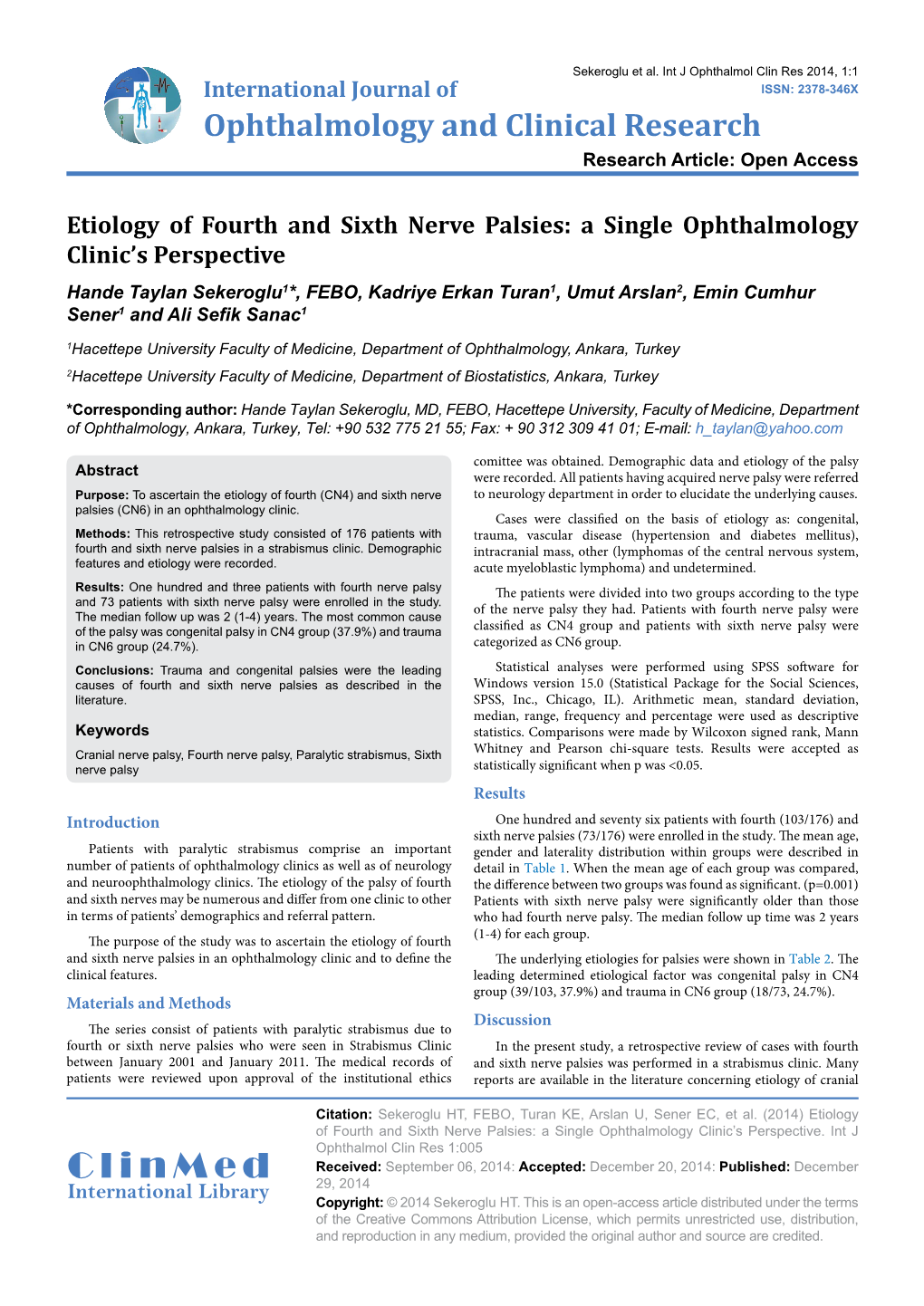 Etiology of Fourth and Sixth Nerve Palsies