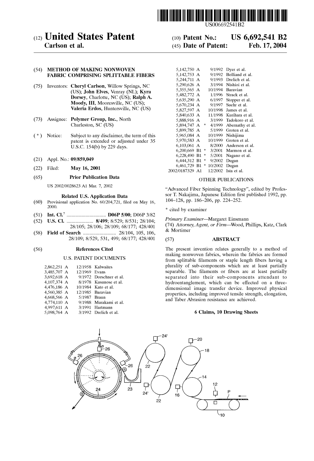 (12) United States Patent (10) Patent No.: US 6,692,541 B2 Carlson Et Al