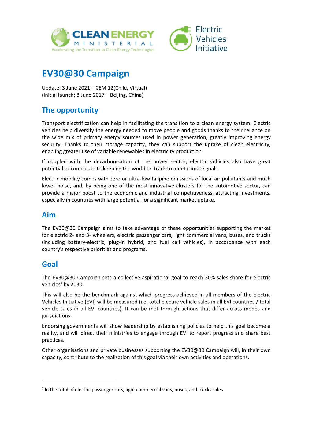 EV30@30 Campaign