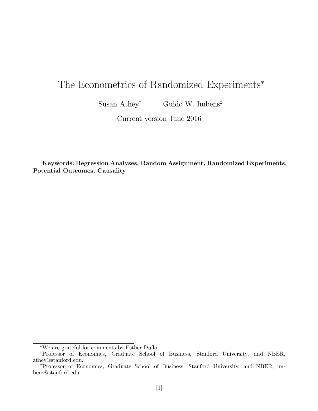 The Econometrics of Randomized Experiments∗