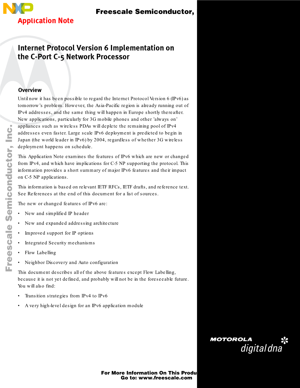 Application Note: Ipv6 Implementation