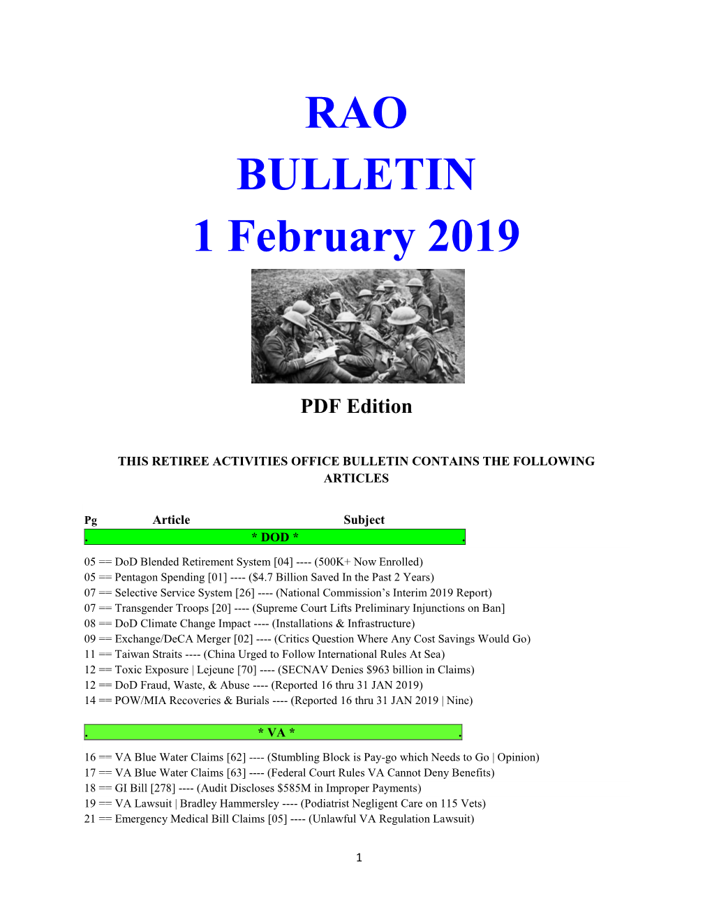 Bulletin 190201 (PDF Edition)