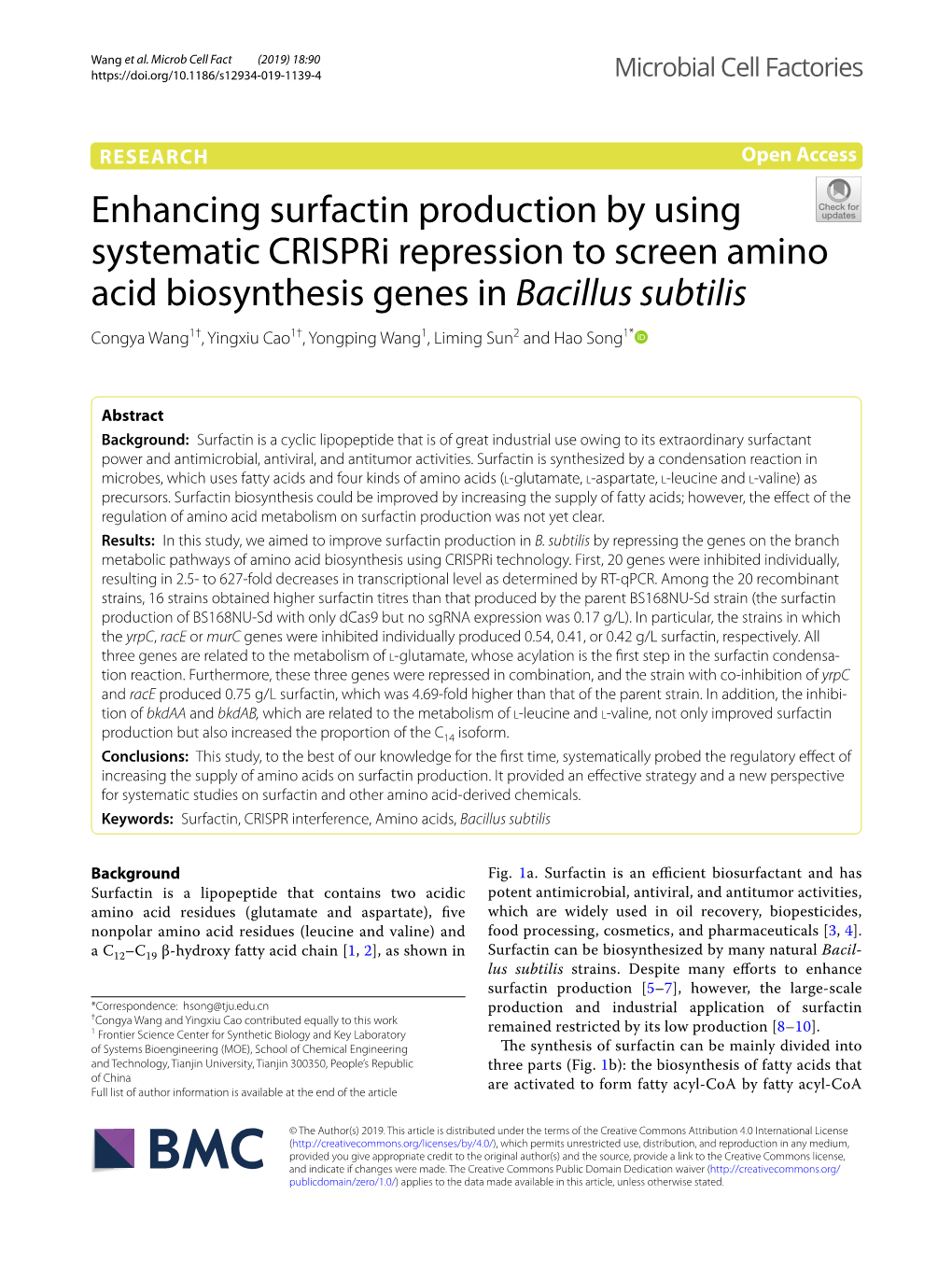 Enhancing Surfactin Production by Using Systematic Crispri