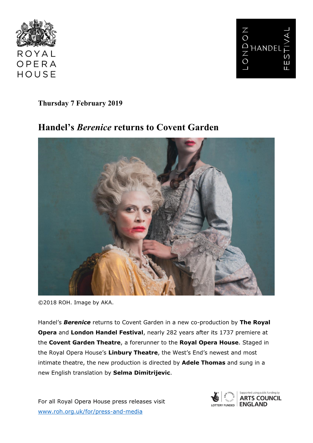 Handel's Berenice Returns to Covent Garden