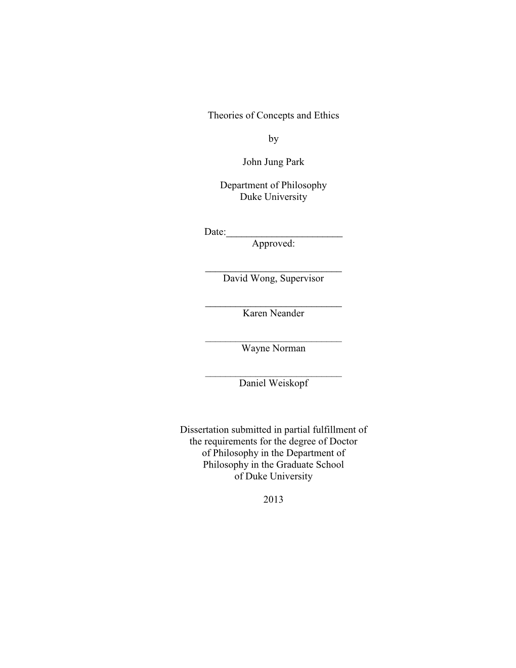 Duke University Dissertation Template