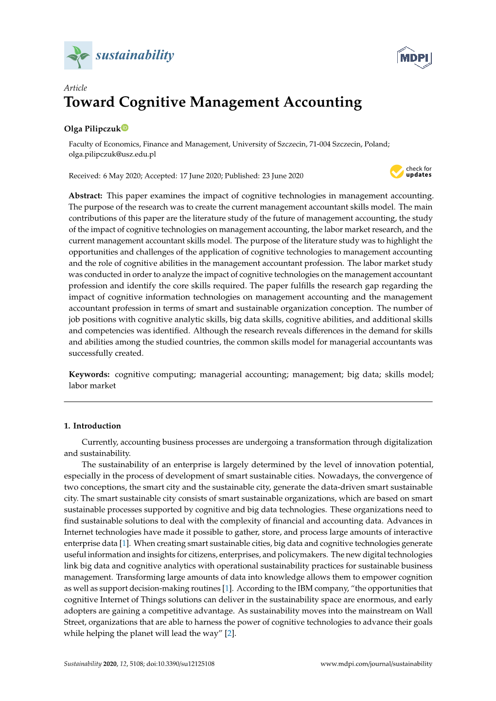 Toward Cognitive Management Accounting