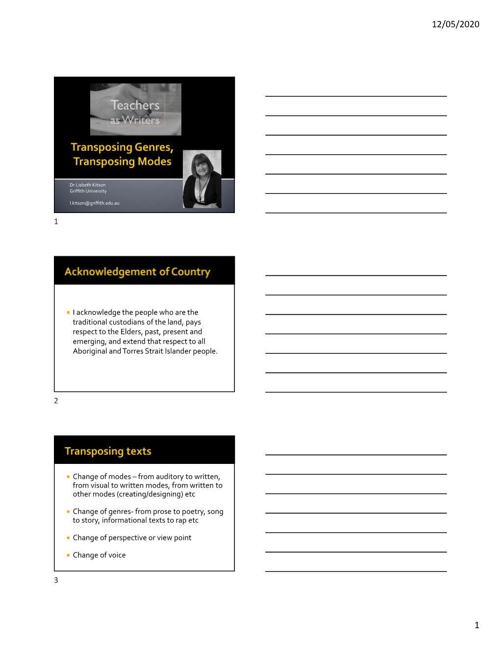 Transposing Genres and Modes Powerpoint