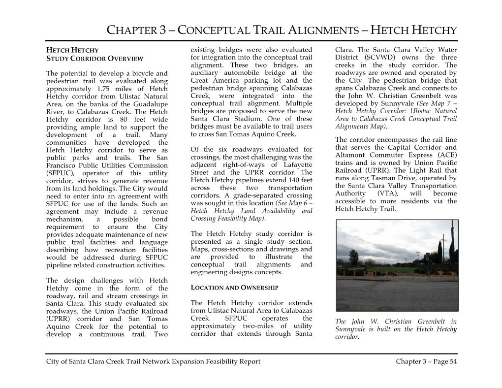 Chapter 3 – Conceptual Trail Alignments – Hetch Hetchy