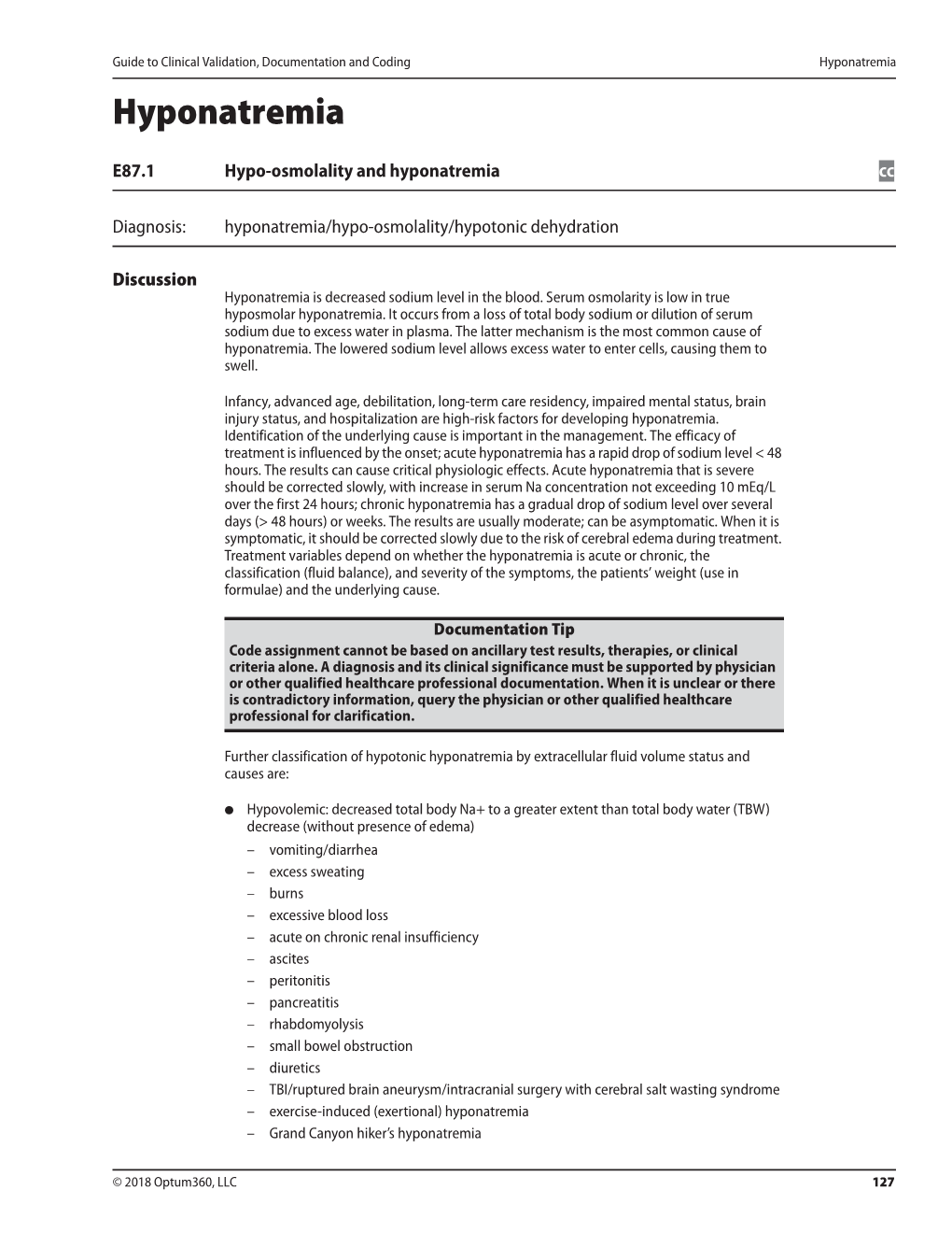 Hyponatremia Hyponatremia