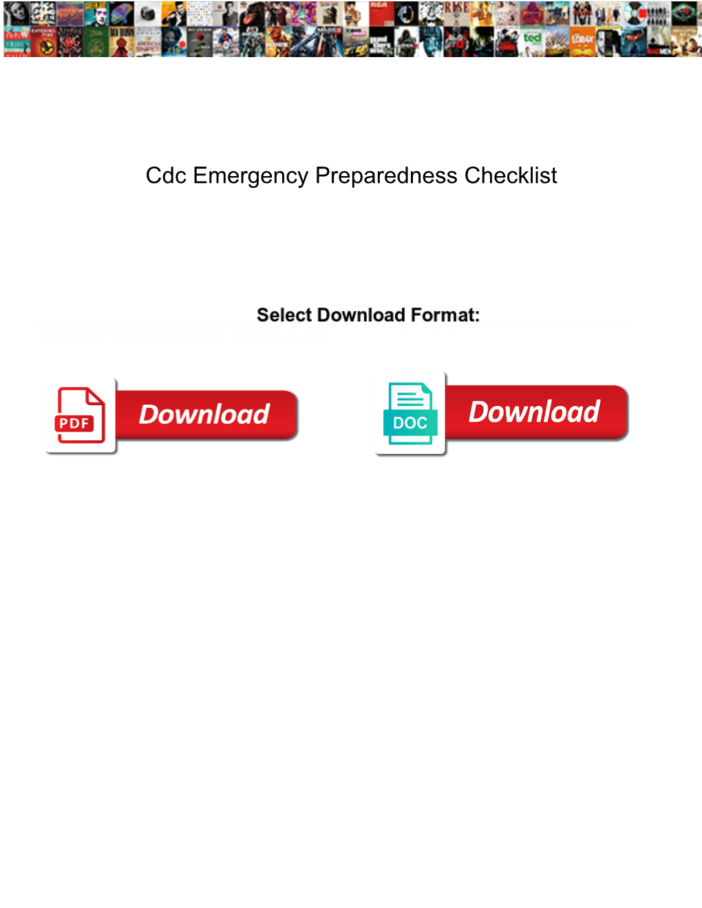 Cdc Emergency Preparedness Checklist