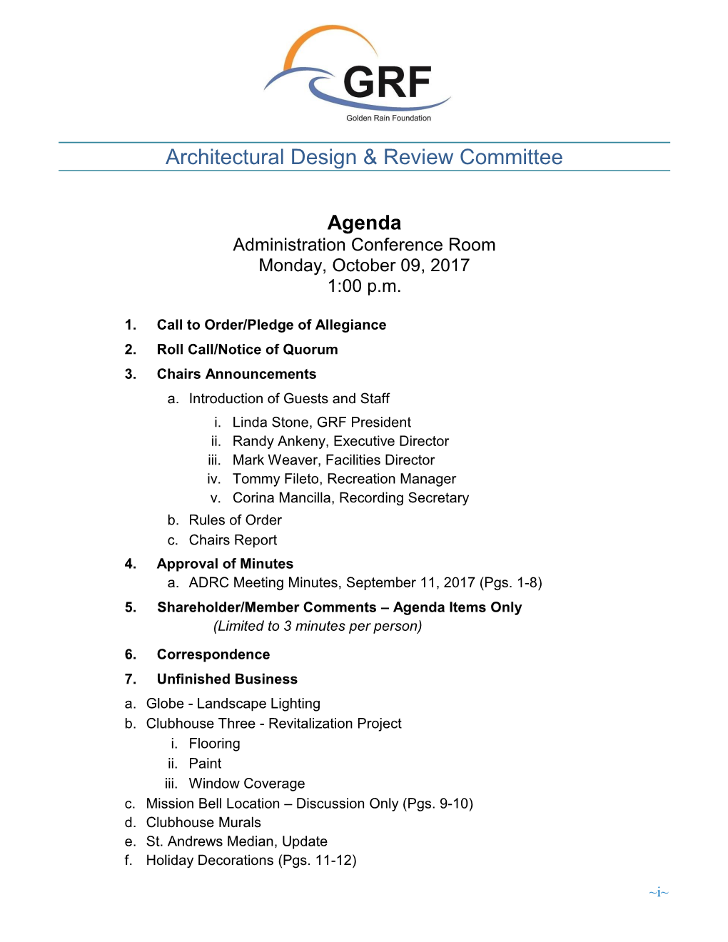 Architectural Design & Review Committee