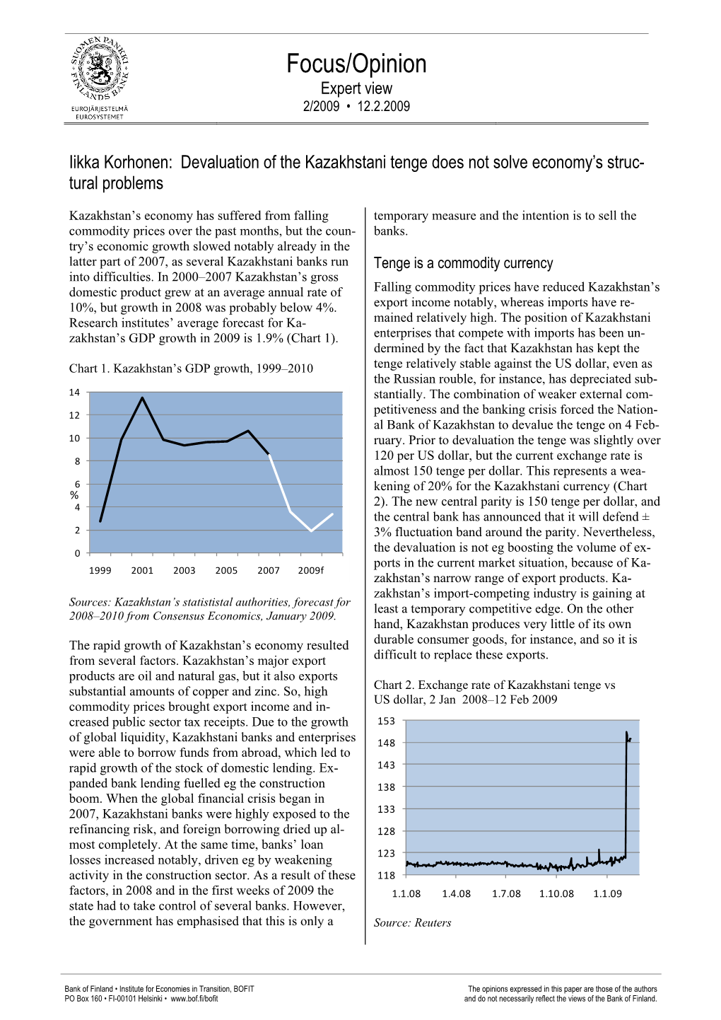 Devaluation of the Kazakhstani Tenge Does Not Solve Economy's Structural Problems