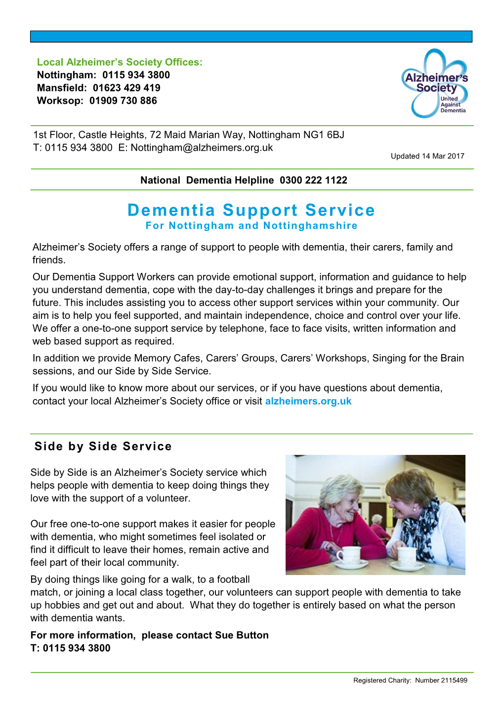 Dementia Support Service for Nottingham and Nottinghamshire