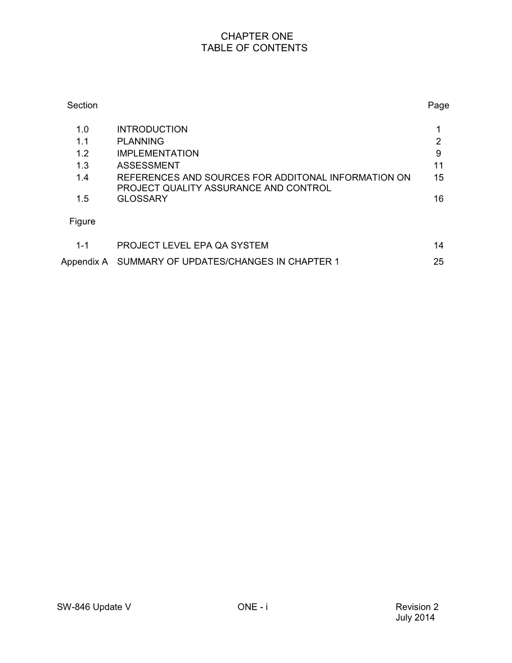 CHAPTER ONE: Project Quality Assurance and Quality Control