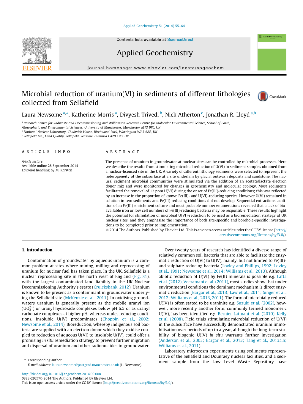 Microbial Reduction of Uranium(VI)