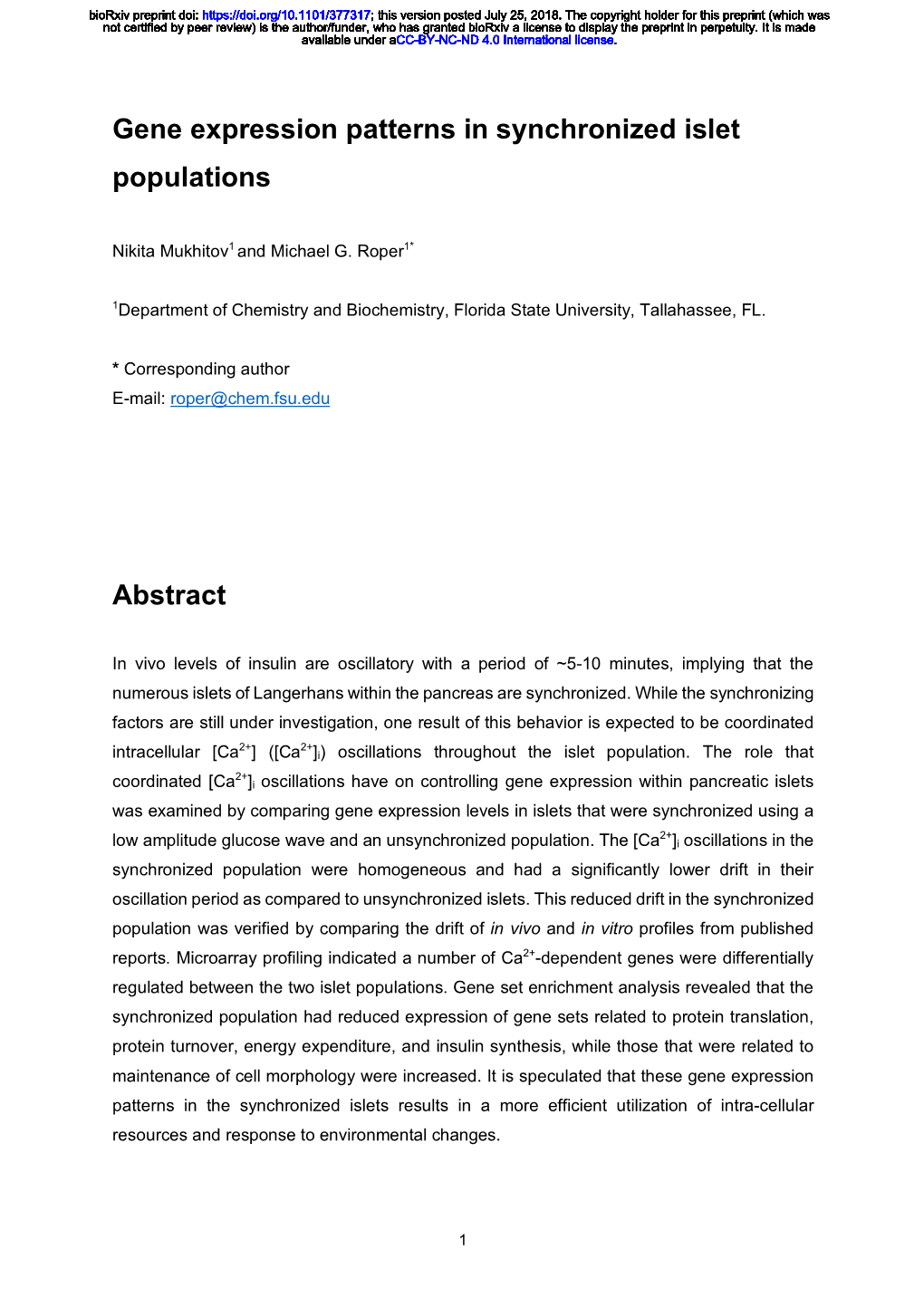 Gene Expression Patterns in Synchronized Islet Populations