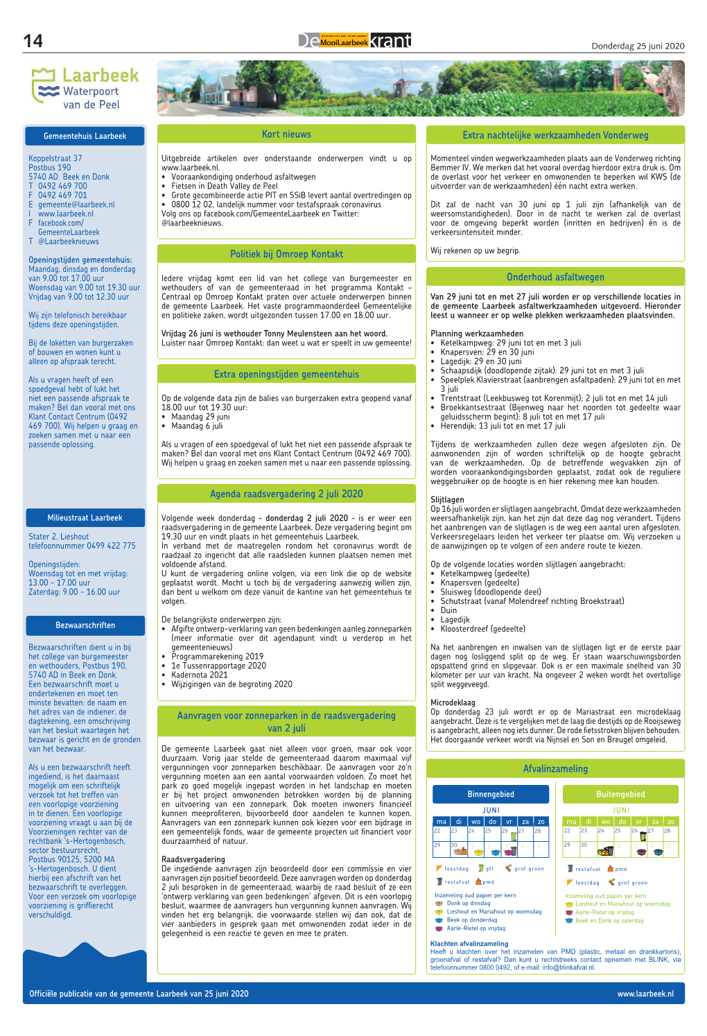 Gemeentenieuws Mooi Laarbeek 25 Juni 2020