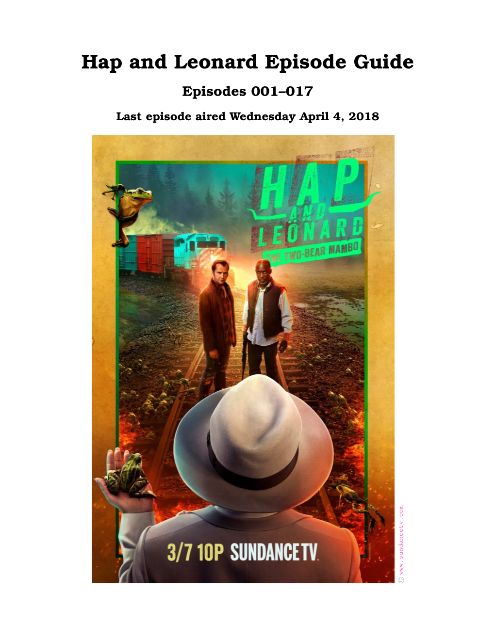 Hap and Leonard Episode Guide Episodes 001–017