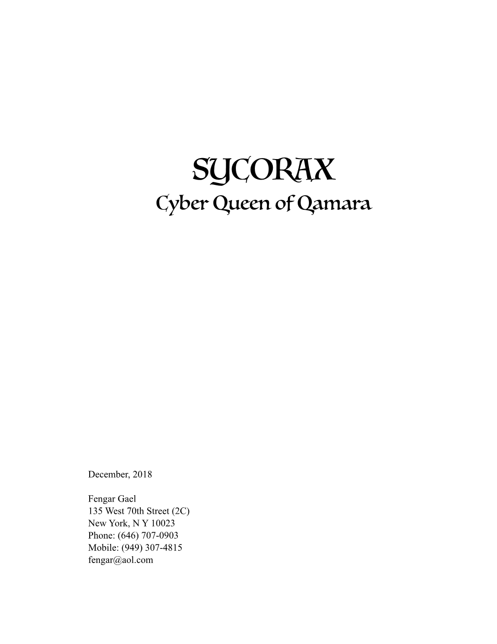 SYCORAX December 2018