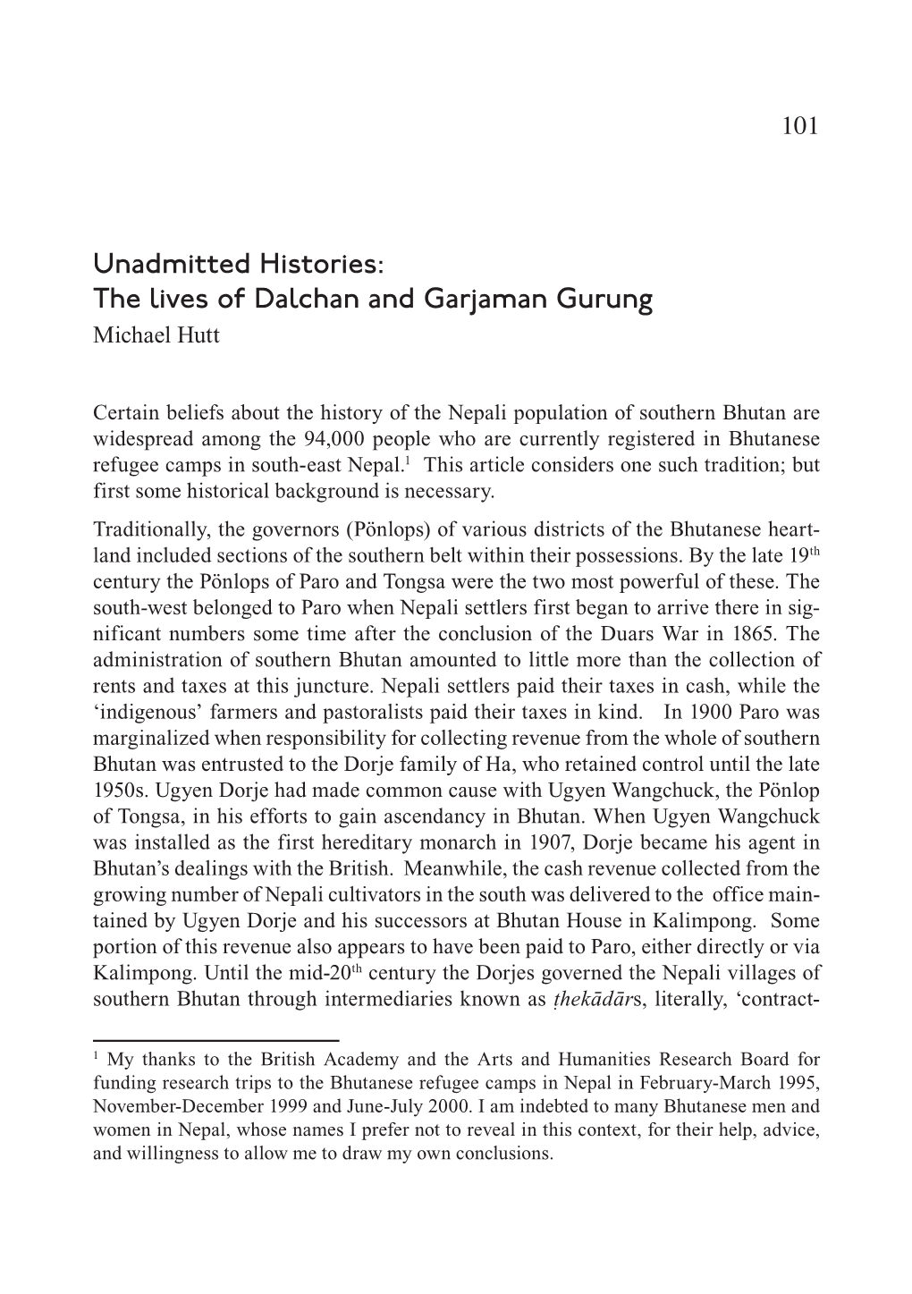The Lives of Dalchan and Garjaman Gurung Michael Hutt